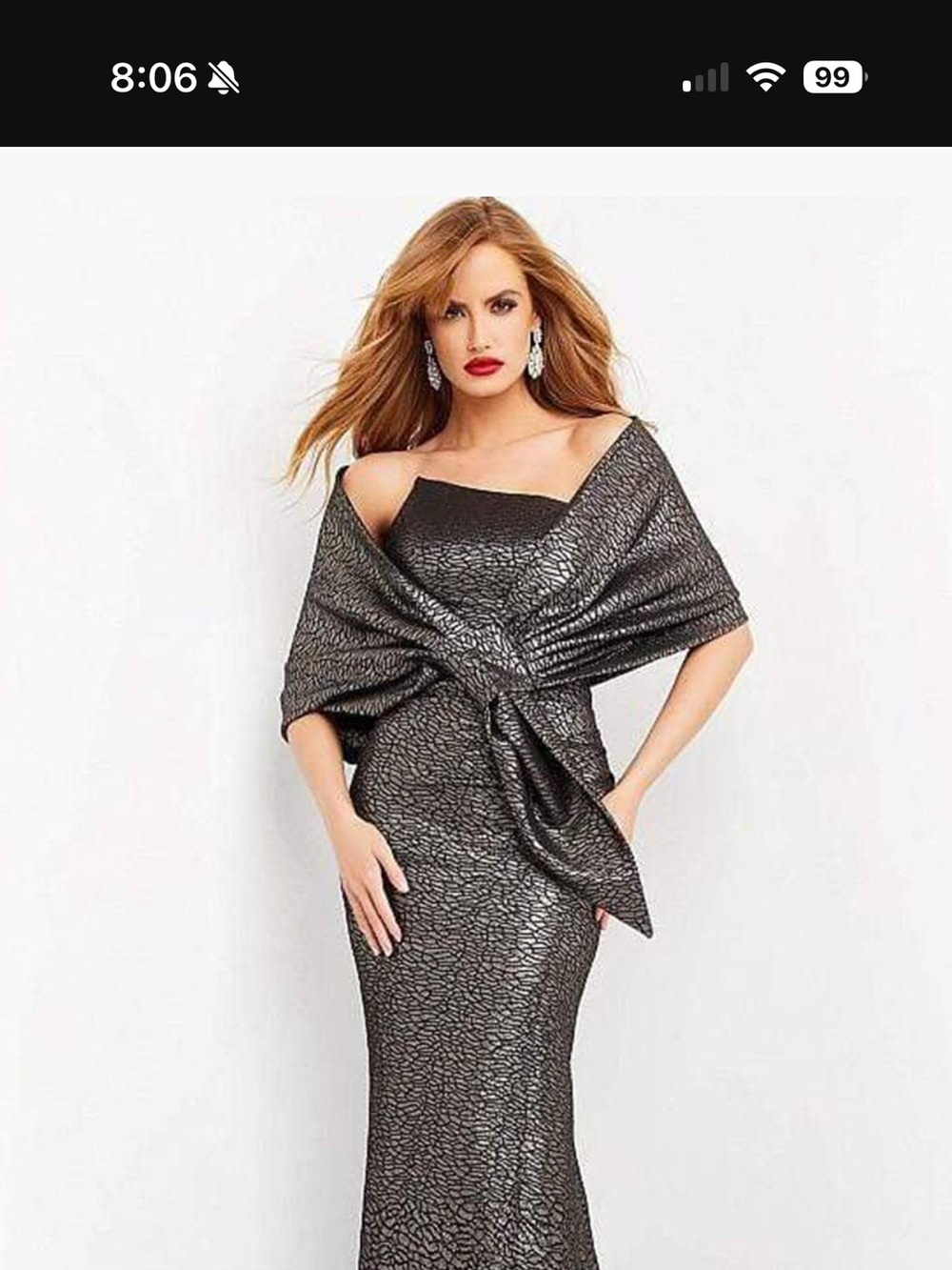 Jovani Metallic Black/Bronze Strapless Evening Gown